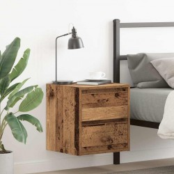 Sonata H Нощно шкафче за стенен монтаж, старо дърво, 38x34x40 см - Спалня