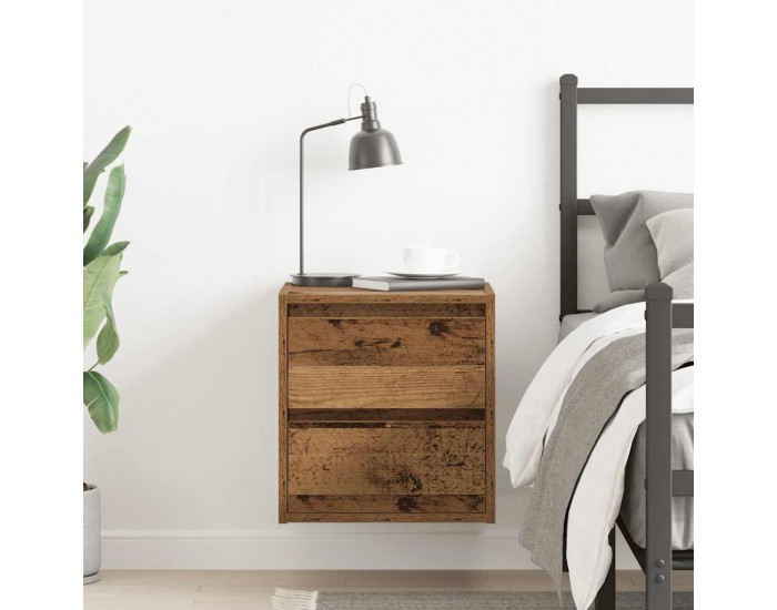 Sonata H Нощно шкафче за стенен монтаж, старо дърво, 38x34x40 см