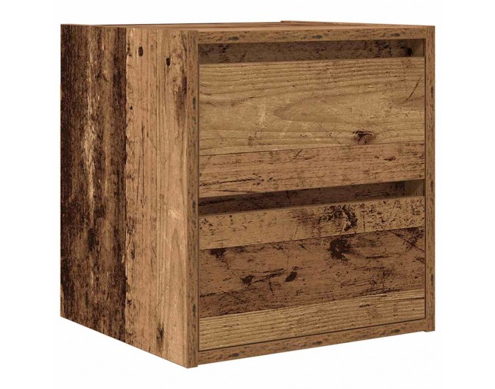 Sonata H Нощно шкафче за стенен монтаж, старо дърво, 38x34x40 см