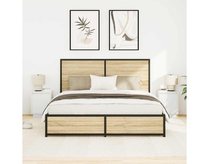 Sonata H Нощни шкафчета с LED осветление 2 бр., бели 38x34x50 cm