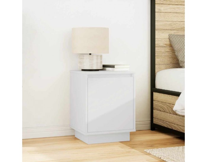 Sonata H Нощни шкафчета с LED осветление 2 бр., бели 38x34x50 cm