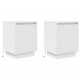 Sonata H Нощни шкафчета с LED осветление 2 бр., бели 38x34x50 cm