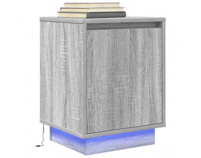 Sonata H Нощен шкаф с LED осветление Grey Sonoma 38x34x50 cm