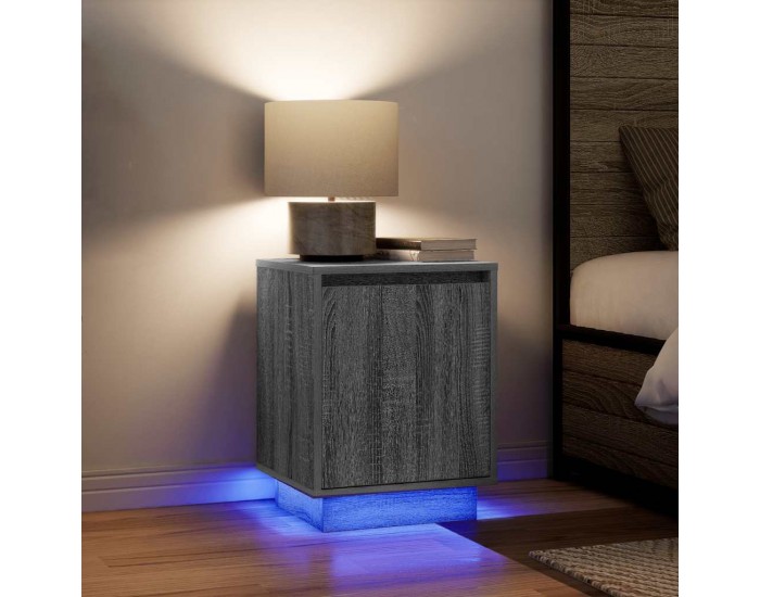 Sonata H Нощен шкаф с LED осветление Grey Sonoma 38x34x50 cm