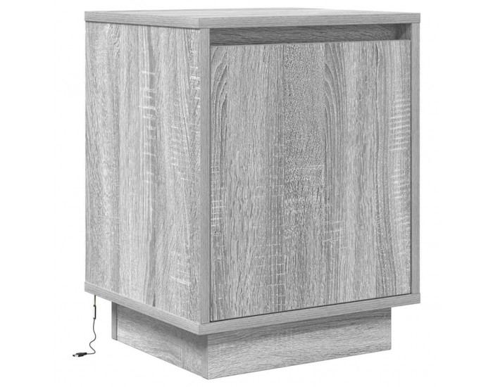 Sonata H Нощен шкаф с LED осветление Grey Sonoma 38x34x50 cm