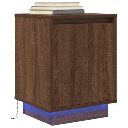 Sonata H Нощен шкаф с LED осветление Кафяв дъб 38x34x50 cm - Спалня
