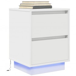 Sonata H Нощно шкафче с LED осветление бяло 38x34x50 cm - Нощни шкафчета