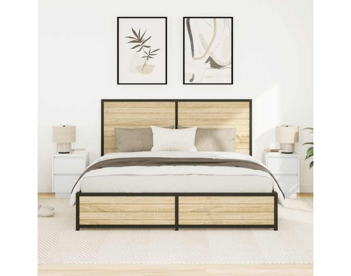 Sonata H Нощни шкафчета с LED осветление 2 бр., бели 38x34x50 cm