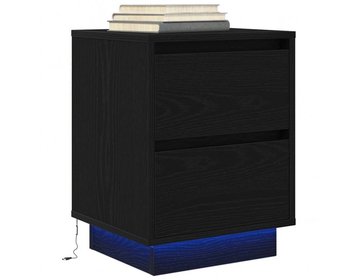 Sonata H Нощно шкафче с LED осветление черно 38x34x50 cm