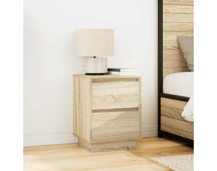 Sonata H Нощни шкафчета с LED осветление 2 бр. дъб сонома 38x34x50 cm