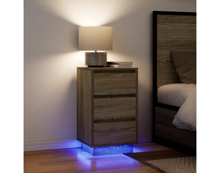 Sonata H Нощен шкаф с LED осветление Дъб Сонома 38x34x65 cm