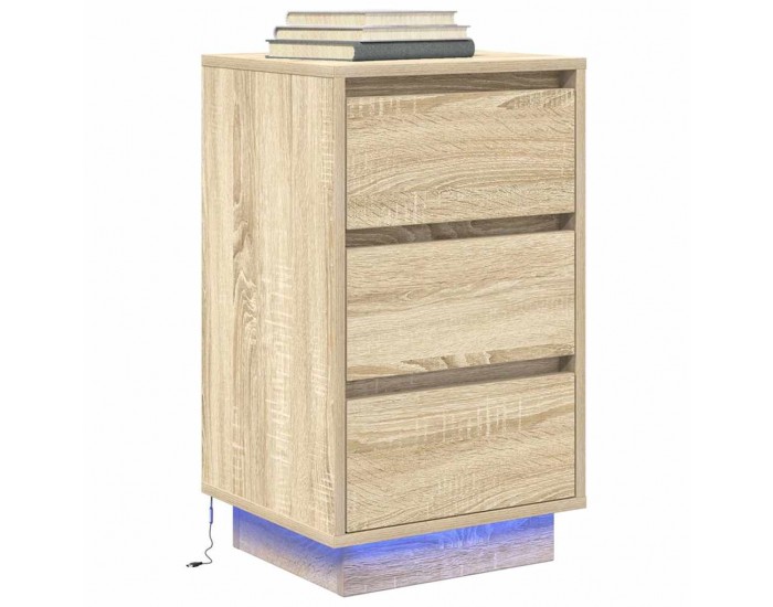 Sonata H Нощен шкаф с LED осветление Дъб Сонома 38x34x65 cm