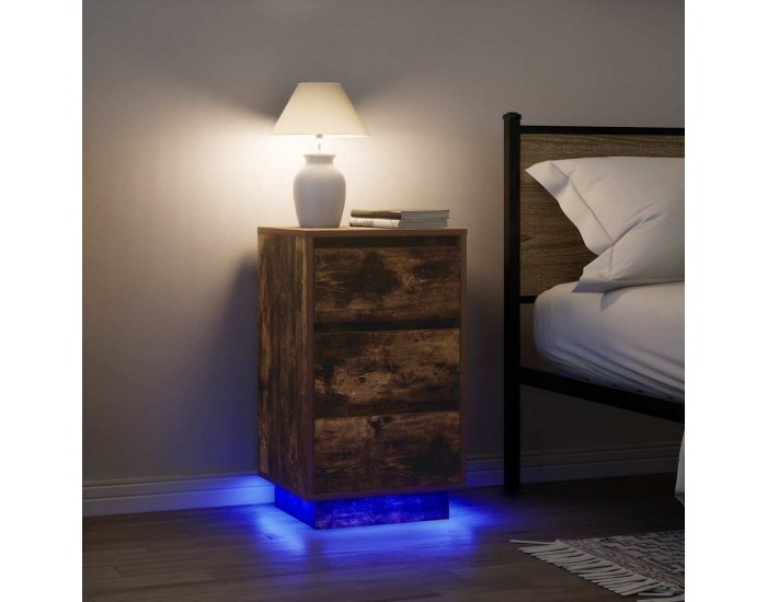 Sonata H Нощен шкаф с LED осветление опушен дъб 38x34x65 cm