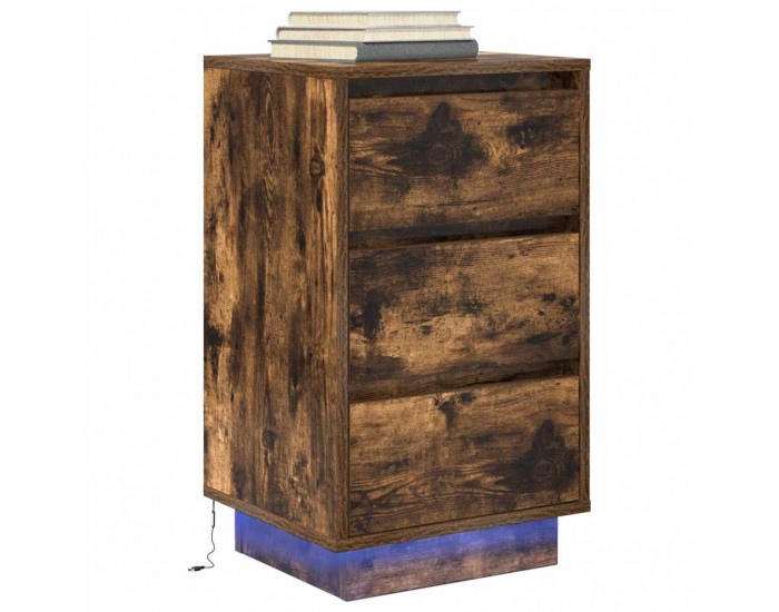 Sonata H Нощен шкаф с LED осветление опушен дъб 38x34x65 cm