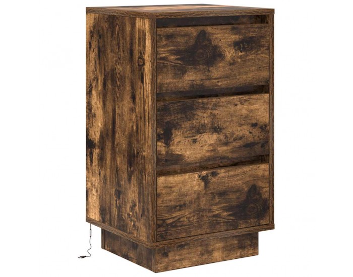 Sonata H Нощен шкаф с LED осветление опушен дъб 38x34x65 cm