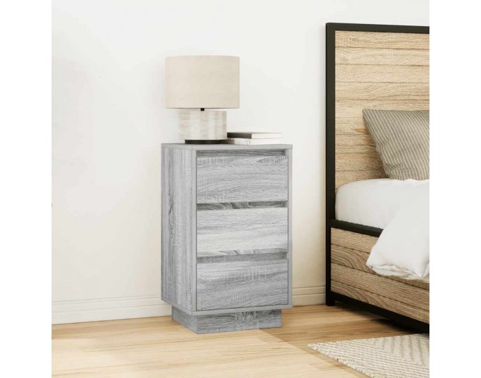 Sonata H Нощен шкаф с LED осветление Grey Sonoma 38x34x65 cm