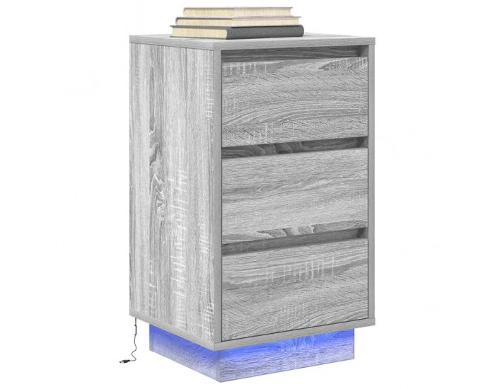 Sonata H Нощен шкаф с LED осветление Grey Sonoma 38x34x65 cm