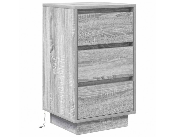 Sonata H Нощен шкаф с LED осветление Grey Sonoma 38x34x65 cm