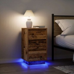 Sonata H Нощно шкафче с LED осветление Старо дърво 38x34x65 cm - Нощни шкафчета