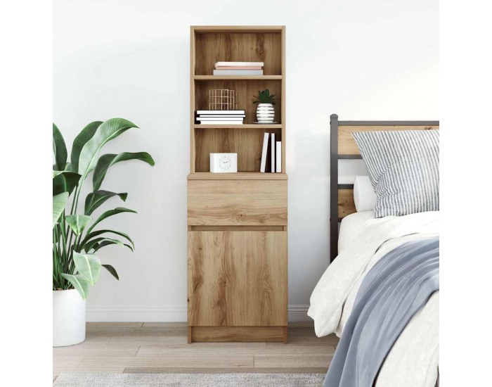 Sonata H Нощно шкафче, дъб артизан, 39x35x125 см, инженерно дърво