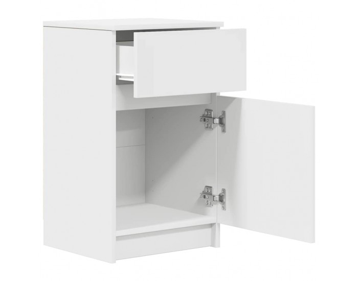 Sonata H Нощно шкафче, Бяло, 39x35x65 см, инженерно дърво