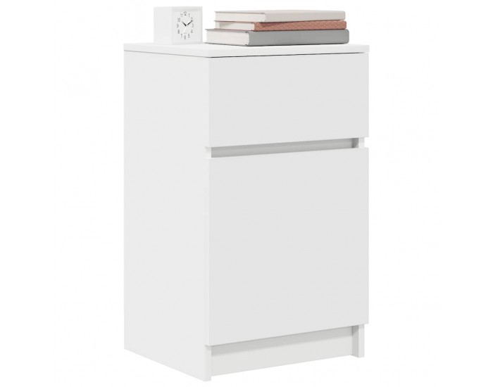Sonata H Нощно шкафче, Бяло, 39x35x65 см, инженерно дърво