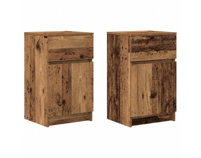 Sonata H Нощни шкафчета, 2 бр, старо дърво, 39x35x65 см, инженерно дърво