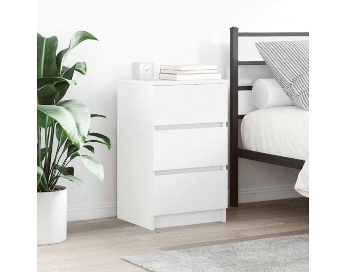 Sonata H Нощно шкафче с 3 чекмеджета, бели, 39x35x65 см