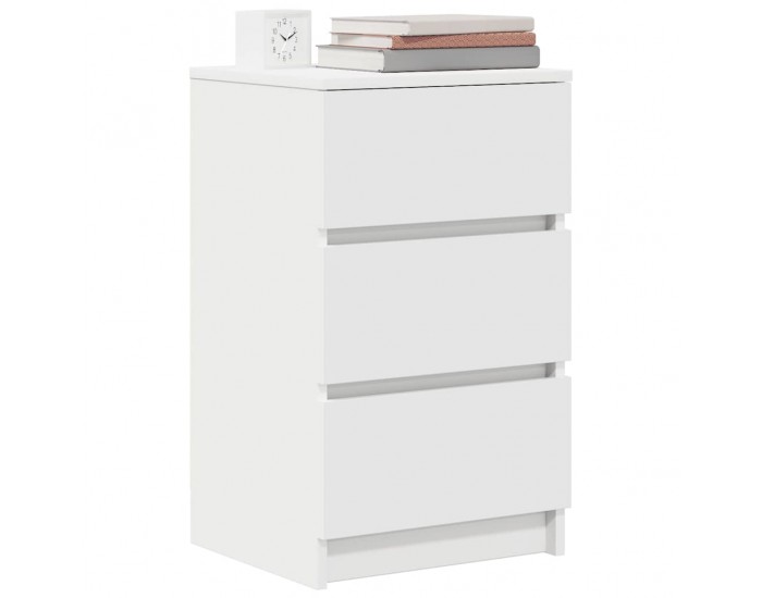 Sonata H Нощно шкафче с 3 чекмеджета, бели, 39x35x65 см