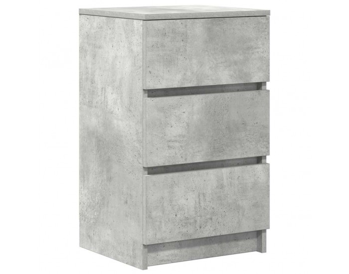 Sonata H Нощни шкафчета с 3 чекмеджета, 2 бр, бетонно сив, 39x35x65 см