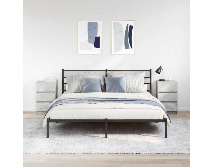 Sonata H Нощни шкафчета с 3 чекмеджета, 2 бр, бетонно сив, 39x35x65 см