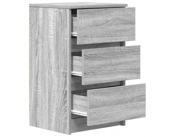 Sonata H Нощно шкафче с 3 чекмеджета, сив сонома, 39x35x65 см