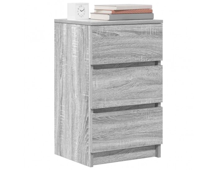 Sonata H Нощно шкафче с 3 чекмеджета, сив сонома, 39x35x65 см