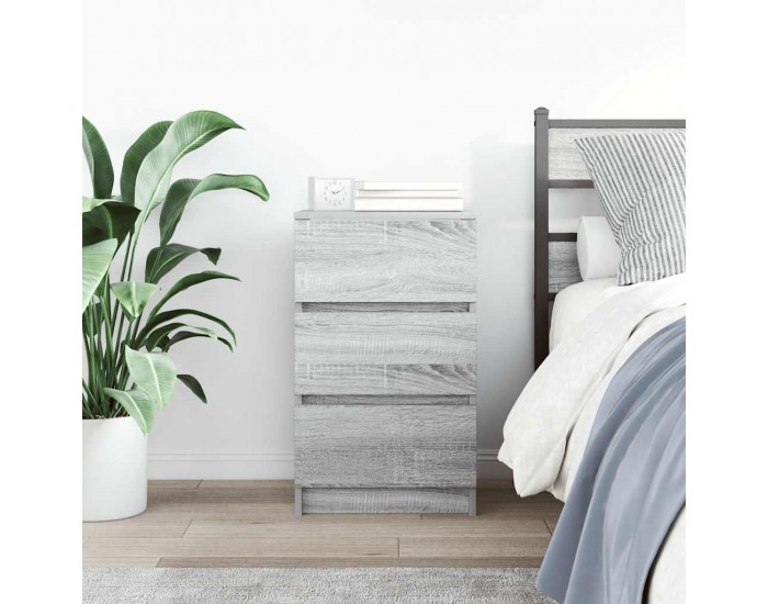 Sonata H Нощно шкафче с 3 чекмеджета, сив сонома, 39x35x65 см