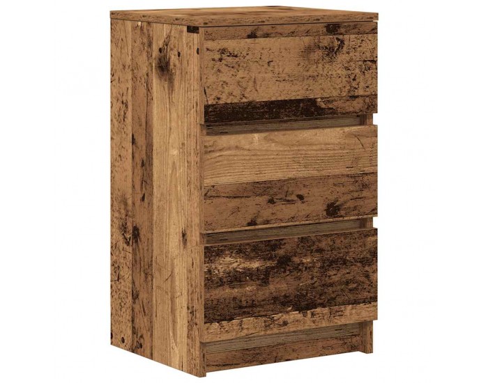 Sonata H Нощно шкафче с 3 чекмеджета, старо дърво, 39x35x65 см