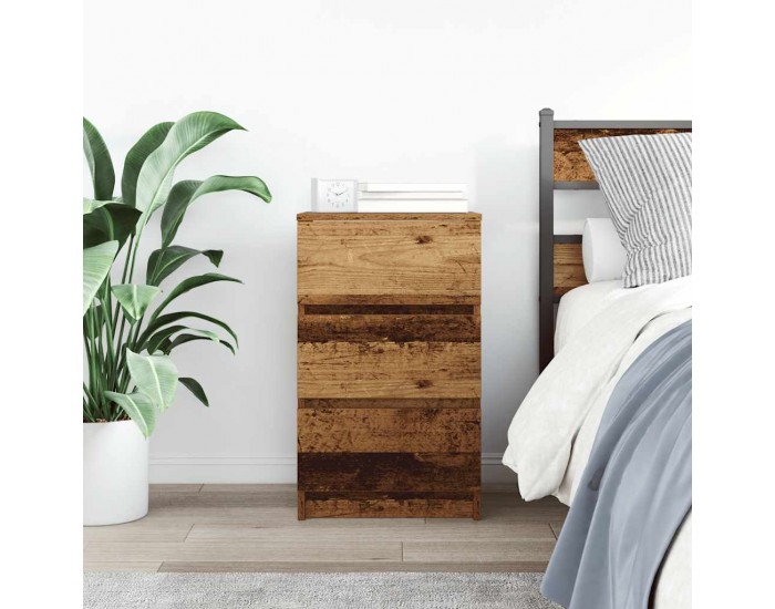 Sonata H Нощно шкафче с 3 чекмеджета, старо дърво, 39x35x65 см