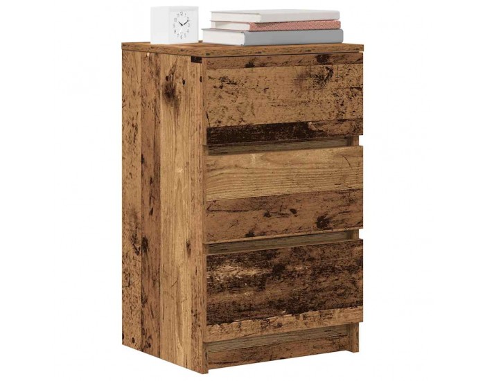 Sonata H Нощно шкафче с 3 чекмеджета, старо дърво, 39x35x65 см