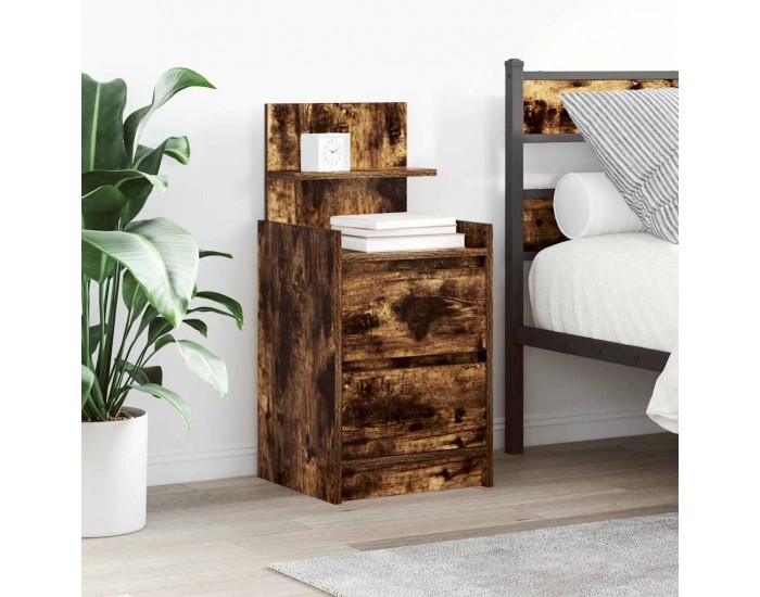Sonata H Нощни шкафчета с 2 чекмеджета 2 бр., опушен дъб 38x34x80 см