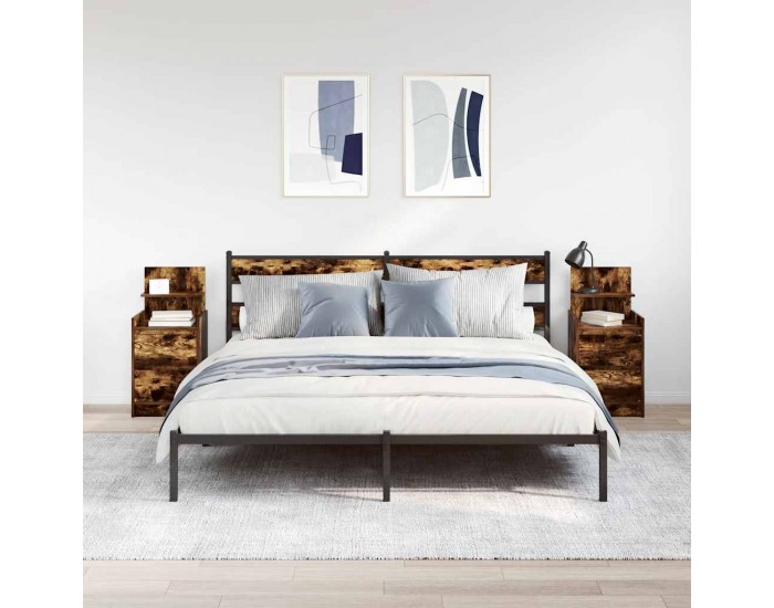 Sonata H Нощни шкафчета с 2 чекмеджета 2 бр., опушен дъб 38x34x80 см