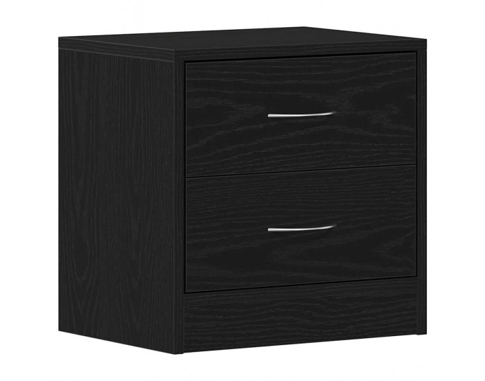 Sonata H Нощно шкафче, черно и дъб, 40x30x40 см, инженерно дърво