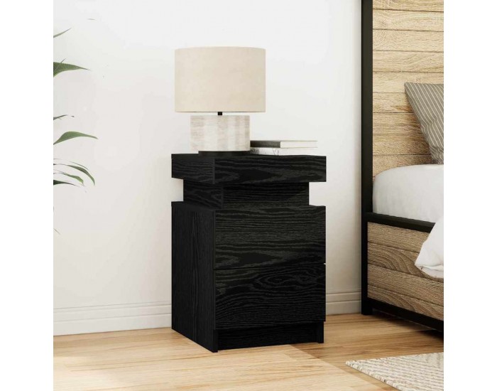 Sonata H Нощно шкафче Черен дъб 35 x 39 x 55 см Инженерно дърво