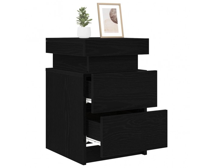 Sonata H Нощно шкафче Черен дъб 35 x 39 x 55 см Инженерно дърво