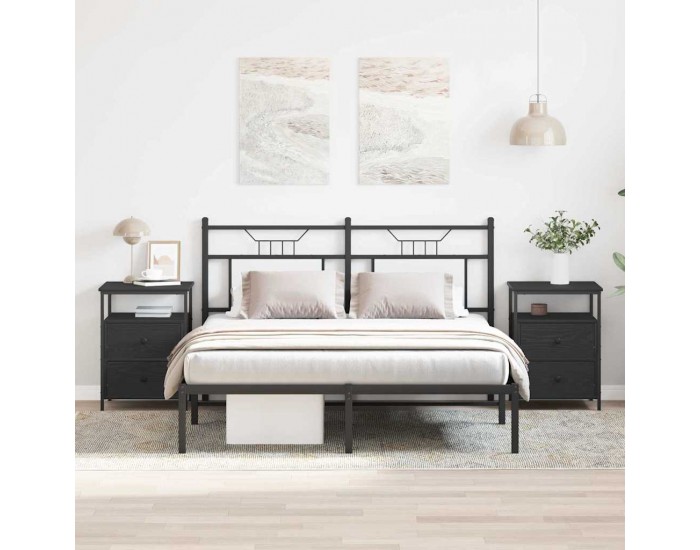 Sonata H Нощно шкафче с чекмедже 2 pcs Черен дъб 44 x 45 x 60 см