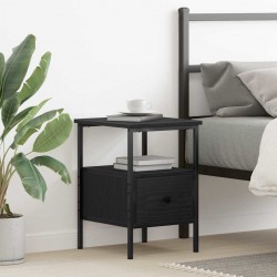 Sonata H Нощно шкафче Черен дъб 34 x 36 x 50 см Инженерно дърво и метал - Нощни шкафчета