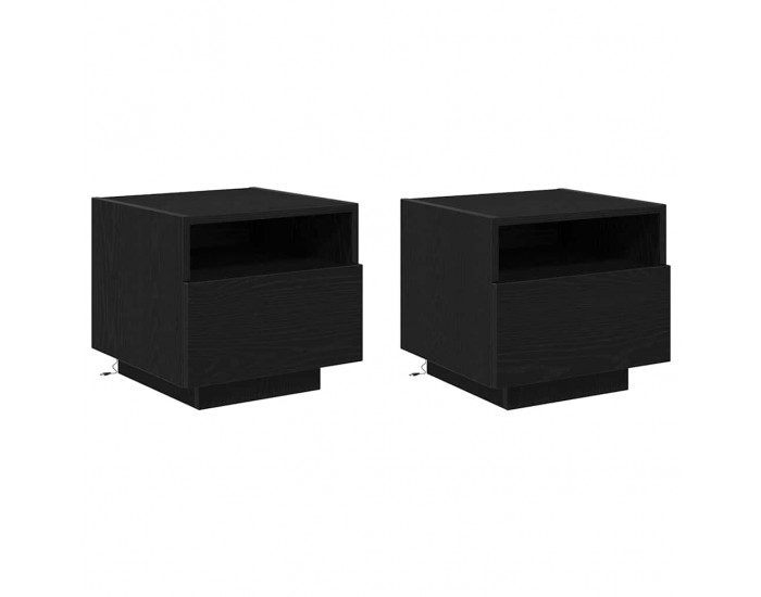 Sonata H Нощно шкафче 2 pcs Черен дъб 40 x 39 x 37 см Инженерно дърво