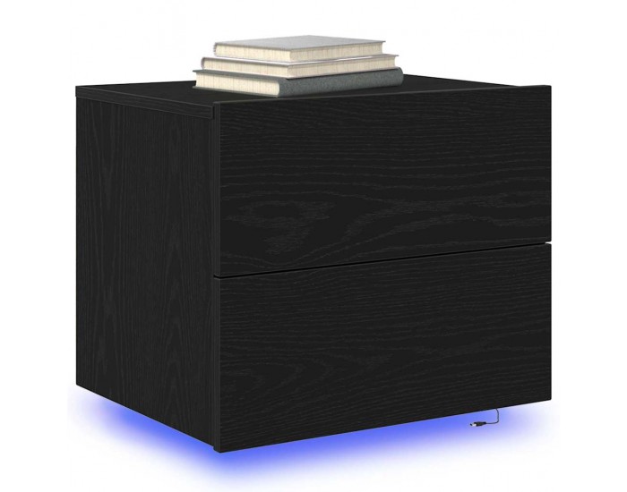 Sonata H Стенен шкаф за нощно шкафче 2 pcs Черен дъб 50 x 39 x 41 cm