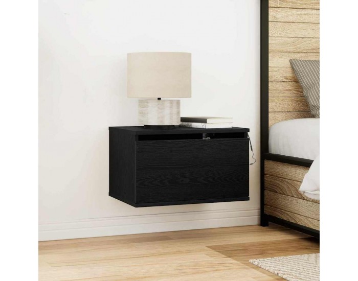 Sonata H Стенен шкаф за нощно шкафче с 2 pcs Черен дъб 50 x 36 x 30 см Sonata H Стенен шкаф за нощно шкафче с 2 pcs Черен дъб 50 x 36 x 30 см