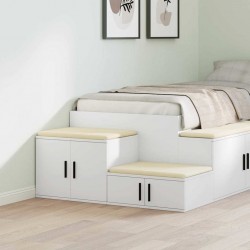 Sonata H Шкаф за съхранение Бяло 118 x 41 x 40 см Инженерно дърво - Нощни шкафчета