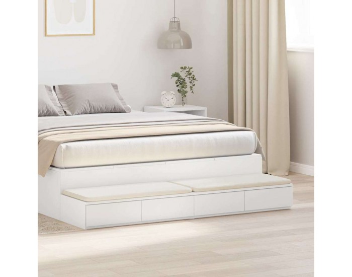 Sonata H Чекмеджета за легло Бяло 150 x 36.5 x 16.5 см Инженерно дърво Sonata H Чекмеджета за легло Бяло 150 x 36.5 x 16.5 см Инженерно дърво