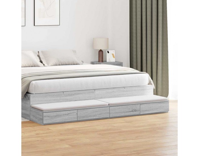Sonata H Чекмеджета за легло с чекмедже Сив сонома 180 x 36.5 x 16.5 см